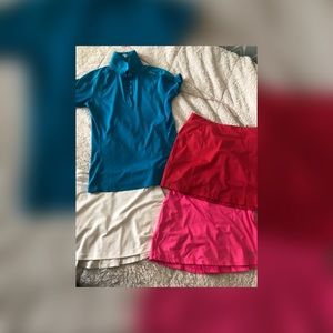 golf shirt, shorts, and skirts!